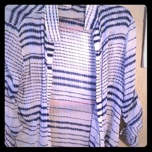 3/4 Sleeve blue & white